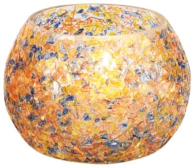 Dekoratief | Theelichthouder 'Multi Madness', glas, 9x9x6cm | A258269