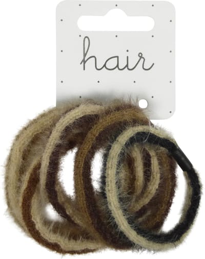 Haarelastieken Furry Two-Tone - Naturel Tinten - 5 stuks
