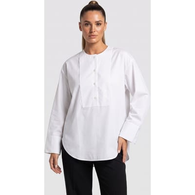 ARKET Isobel Bib Blouse Poplin White Size: 32 | Long-Sleeved Tops Outlet | Dames | Wit