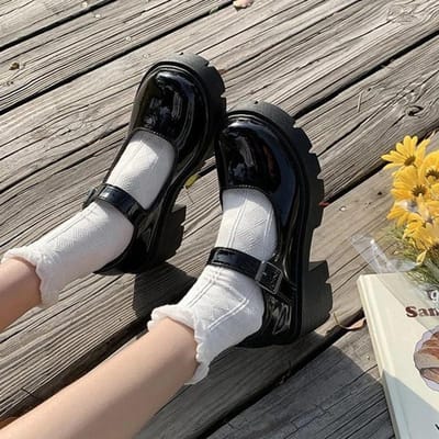 Chaussures blanches pour femmes, Harakuju Lolita Jk, étudiantes douces Mary Jane, chaussures japonaises à talons hauts, bout rond, chaussures à plateforme, escarpins à talons 10.5