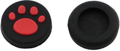 Go Go Gadget - Thumb grips - Dierenpootjes - Paws - Thumbsticks Caps - Controller grips - Gaming accesoires - Siliconen - Zwart met rood - Geschikt voor Playstation 4 of Xbox one