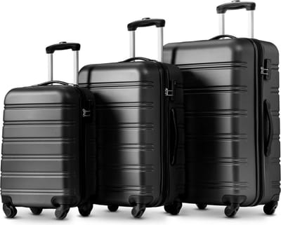 Mygroot - Kofferset - 3-delig - Complete Set - Koffer - Handbagage 35L + 65L en 90L Ruimbagage - Zwart