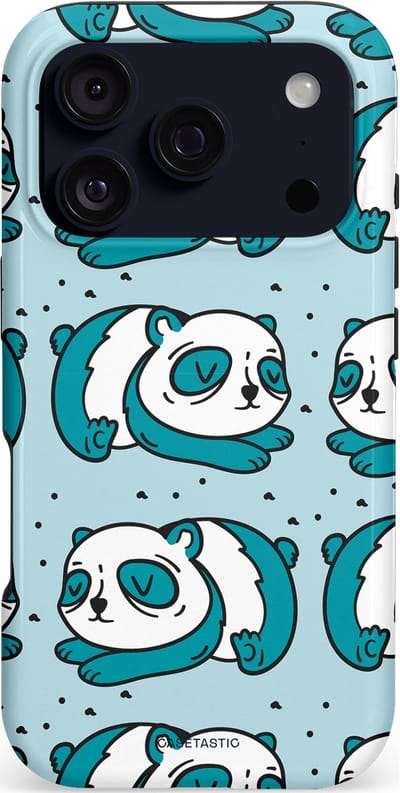 Casetastic hoesje geschikt voor Apple iPhone 17 Pro - MagSafe - Dubbellaagse bescherming - Panda dromen - Fashion Case - Lichtgrijs Petrol Wit