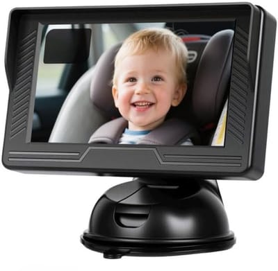 DnA® Autospiegel Baby - Baby Spiegel Auto - Baby Spiegel - Zwart - 26cm x 25cm x 12cm