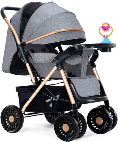 Lichtgewicht Kinderwagen - Reisbuggy - Compact Reizen - Met één hand inklapbaar - 0-5 Jaar - Grijs