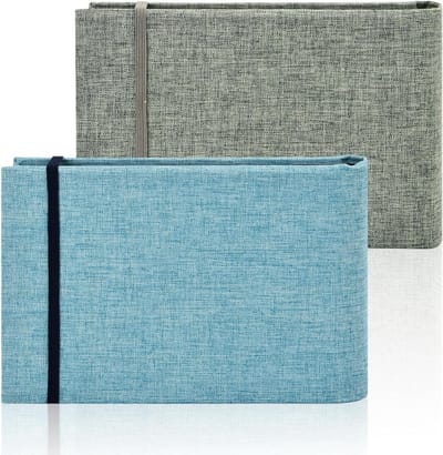 Mini Fotoalbum 10 x 15 cm, 2 Stuks Linnen Cover, Ideaal voor Trouwen, Kinderen en Vakanties, Compact en Draagbaar Verzamelalbum voor Foto's en Kaarten