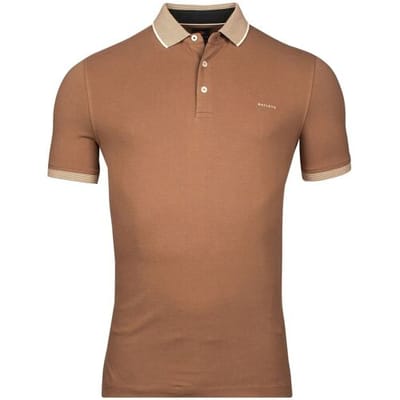 Baileys Collar Contrast Poloshirt Taupe / male