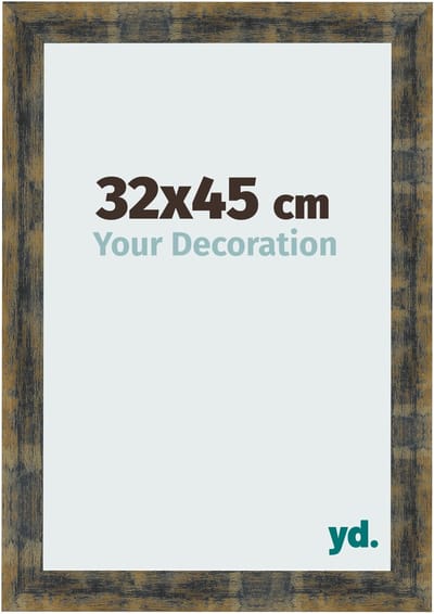 Your Decoration - Fotolijst 32x45 cm - MDF - Blauw Goud Gemeleerd - Pisa