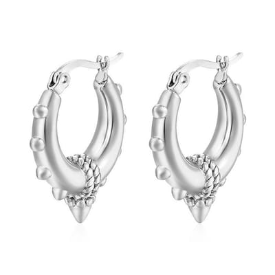 WeLoveSilver - oorringen - Balinese stijl - zilverkleurig - chirurgisch staal