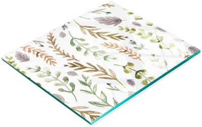 Decoratieve glazen snijplank voor in de keuken met aquarelbloemen, 60x52 cm