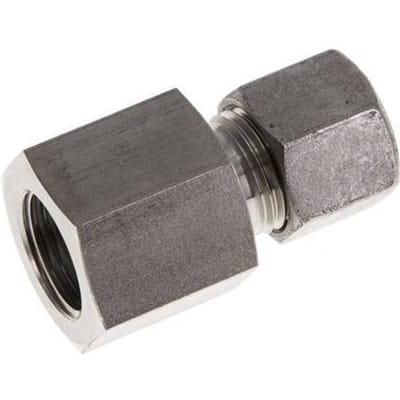 G 3/8'' x 10L RVS Rechte Snijring Koppeling 315 Bar DIN 2353 - FL2S-FC-ST-038G-10-L