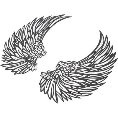 Ailes d'Ange Art Mural en Métal Intérieur Extérieur Suspendu Décor Mural Ailes d'Ange en Métal avec Lumières LED pour Maison Chambre Salon gray