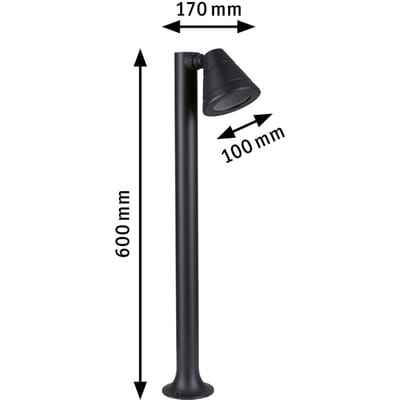 Bolderlamp Trian IP44 rond 600 mm max. 35W 230V Antraciet GU10 Aluminium