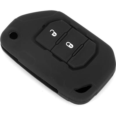 2 Knoppen Zwarte Siliconen Autosleutel Beschermhoes Auto Accessoires Geschikt voor Jeep Wrangler JL 2018+ black
