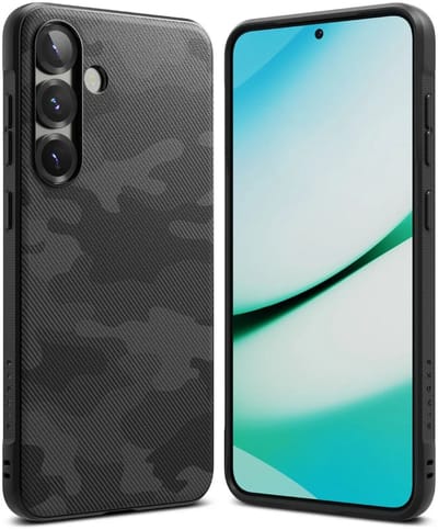 Ringke Onyx | Hoesje Geschikt voor Samsung Galaxy S25 | Back Cover Flexibel TPU | Militaire Standaard | Design Camo Zwart