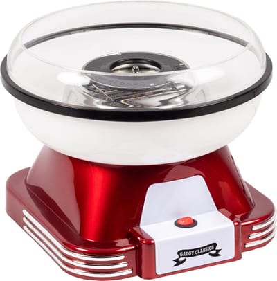 Gadgy Suikerspinmachine Retro, met 10 Stokjes en Maatlepel - Suikerspinmakers - Snoep - Kinderfeestje - Suikerspin Suiker - Cotton Candy
