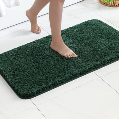 Zachte antislip badmat voor badkamer en slaapkamer - Diepgroen 50 x 80 cm