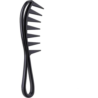 Brede tanden plastic kam krullend haar salon kapper kam massage voor haar styling tool voor krullend haar zwart