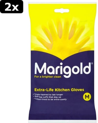 Marigold Huishandschoen - Extra Life- Geel -Maat M- 2 x 1 stuks Voordeelverpakking!