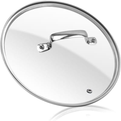 HEVSTIL Heavy-Duty gehard glas deksel, gehard glas pot deksel, 8"/21cmClear glazen pot deksel met roestvrij stalen handvat voor koekenpan