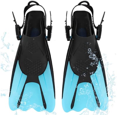 Dailygoods - Snorkelvliezen, verstelbare zwemvliezen, maat 34 - 38, uniseks, duikvinnen voor kinderen en volwassenen, korte zwemvliezen voor kinderen en volwassenen, verstelbare zwemvliezen voor zwemmen en