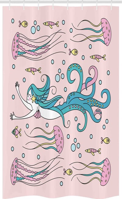 ABAKUHAUS Zeemonster Douchegordijn – Zeemeermin – 120x180 cm – Polyester