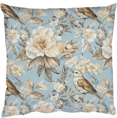 Sierkussens - Kussentjes Woonkamer - 50x50 cm - Botanisch - Zangvogel - Blauw