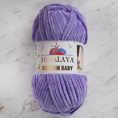 Himalaya Dolphin Baby 80364 Lichtpaars Fluwelen Garen, Breien en Haken, 100g, Super Zacht, Fluweel Breigaren, Volumineuze Pluche, Schijnen Fluweelachtig, Chenille Dolfijn Baby Wol, Amigurumi, Velluto Velours, Breiwol, Haakgaren, Kind Deken