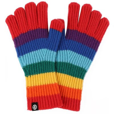 Nieuwe Winter Regenboog Gestreepte Gebreide Vingerloze Handschoenen Warme Dames Touchscreen Handschoenen Rijden Koude Garen Handschoenen One Size blue