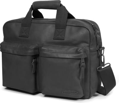 Eastpak Tomec Black Ink Leather Laptoptas