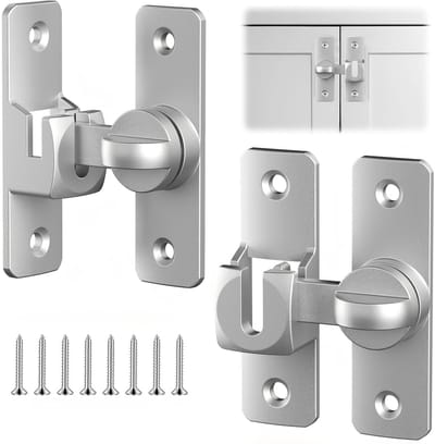 Dailygoods- Schuifdeursloten 90°/180° Vergrendeling - Aluminiumlegering - Deurvergrendeling - Extra Slot - 2 Paar - Eenvoudige Montage - Deurslot
