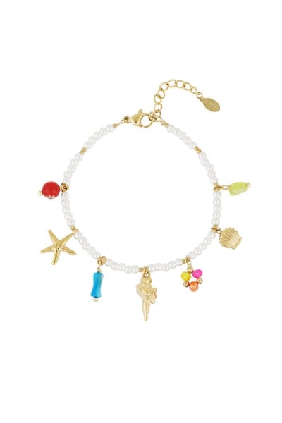 Kleurrijke armband schelpen bedels