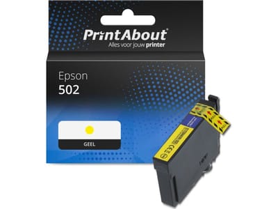 PrintAbout huismerk Inktcartridge 502 (C13T02V44010) Geel Geschikt voor Epson