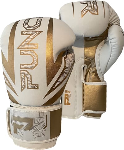 PunchR™ Electric (Kick)Bokshandschoenen Wit Goud Microfiber - 8 OZ