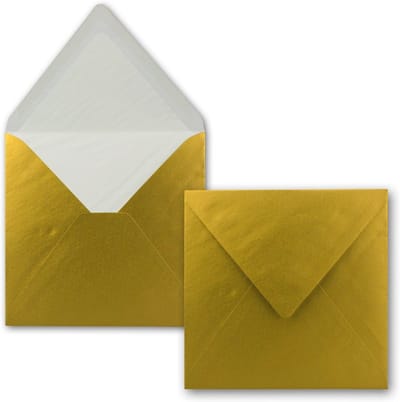 Vierkante Gouden Enveloppen 16 x 16 cm zonder Venster - Perfect voor Uitnodigingen