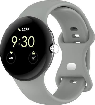 Strap-it Siliconen Classic smartwatch bandje geschikt voor Google Pixel Watch 5 (41 mm) / 4 (41 mm) / 3 (41 mm) / 2 / 1 - Grijs
