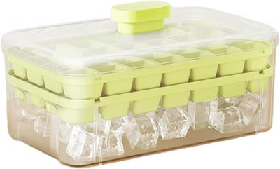 IJsvorm Maker - Ijsblokjes Tray - Drankjes Koelen - Hap-vrij IJs - Grote Capaciteit - Groen