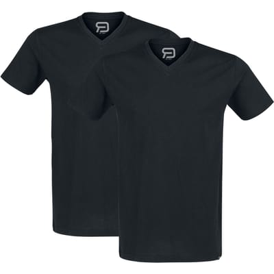 R.E.D. by EMP T-shirt - Doppelpack T-Shirts mit V-Ausschnitt - M tot 5XL - voor Mannen - zwart