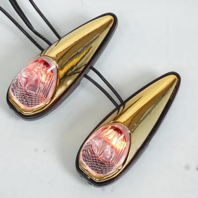 Mini clignotant goute d'eau anodisé or LED auto pour moto scooter quad feu décoratif