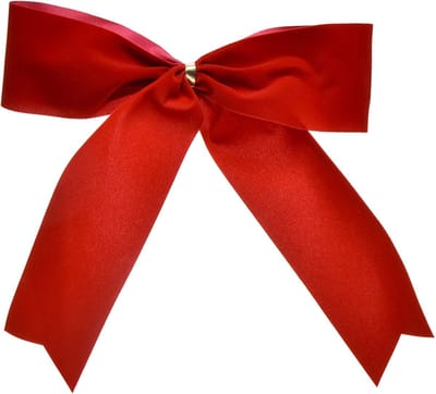 Fluwelen strik rood 5,5cm breed Kerststrik geschikt voor buitengebruik