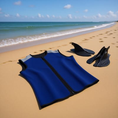 3mm Neopreen Thermisch Vest, Unisex Mouwloos Wetsuit Top voor Zwemmen Snorkelen Surfen Duiken beige