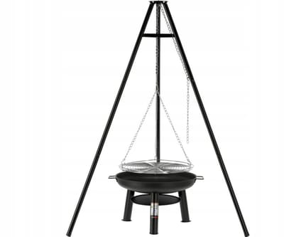 LUND Driepoot Kampvuurgrill – Ø 56,5 cm Grillrooster – Verstelbare Hangende Barbecue
