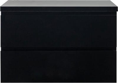 Diamond Line Callisto - Badkamermeubel / Badkamerkast - 80cm - Mat Zwart - Topblad - Softclose