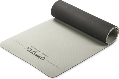 Antislip Gymnastiekmat voor Fitness, Pilates en Gymnastiek - 181,5 x 61 x 0,6 cm - TPE Materialen - Sportmat in Grijs-Zwart