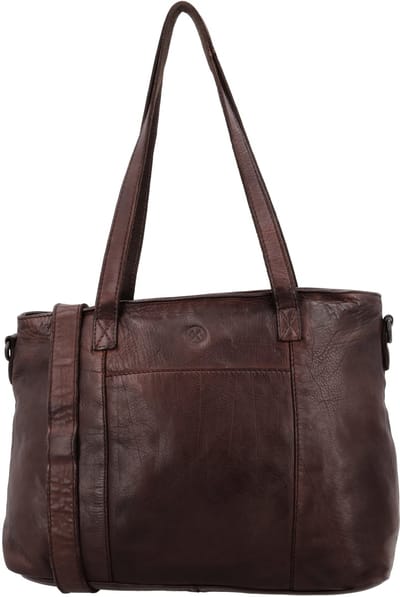 Hide & Stitches Paint Rock Schoudertas - Shopper - Crossbody - Leer - Leren Dames Tas - Donkerbruin
