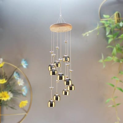 Draaiende Metalen Koperen Windgong Hangende Deurdecoratie Creatieve Gouden Bel Balkon Winkel Deurbel Hanger Cadeau
