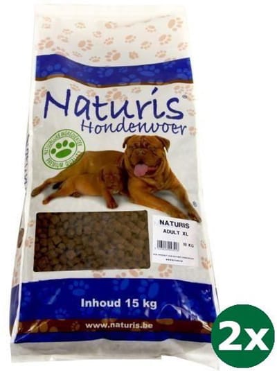 2x15 kg Naturis brok adult xl hondenvoer