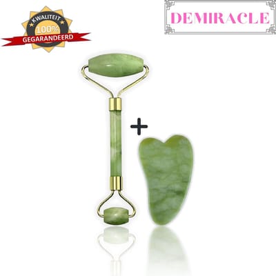 Jade Face Roller & Gua Sha Schraper – Gezichtsmassage – Massagetools – Massage - Ontspanning – Kwaliteit