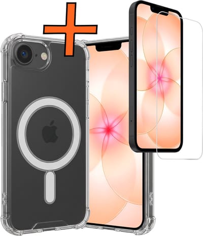 Hoes - Met Screenprotector - Geschikt voor Apple iPhone 17e - Magsafe Compatible - Sterk & Shockproof - Back Cover - Shock Proof Case - Telefoon Hoes - Transparant
