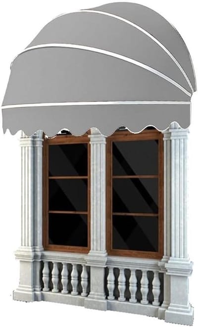 Koepelluifel Raamluifel - Deurluifel Buiten - Bescherming tegen zon - Uniek halfrond ontwerp - 120CM - Grijs